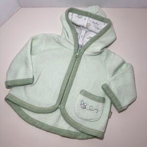 Vintage Y2K Cozy Cottage Core Sage Green Bee Embroidery McBaby Hooded Jacket